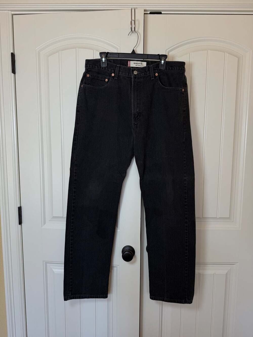 Levi's 505 Regular Fit Straight Leg Jeans - Black, Size W36 L34